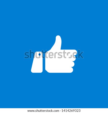 Thumbs up facebook and heart icon on a white background. Vector illustration.