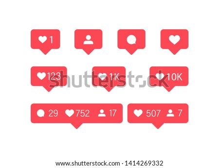 Social media. Like icon vector. Instagram Comment and Follower icons vector. Vector illustration.