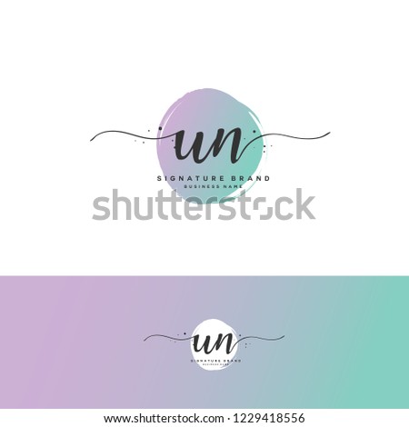U N UN Initial logo template vector