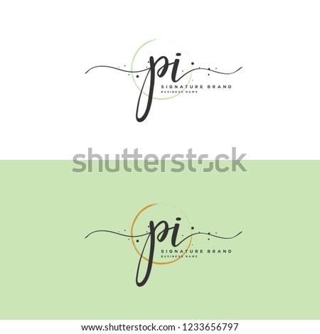 P I PI Initial logo template vector Stock fotó © 