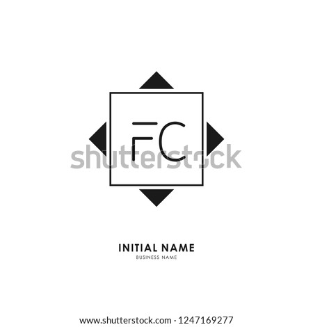 F C FC Initial logo letter with minimalist concept. Vector with scandinavian style logo.