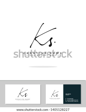 K S KS initial handwriting logo template vector.  signature logo concept Stock fotó © 
