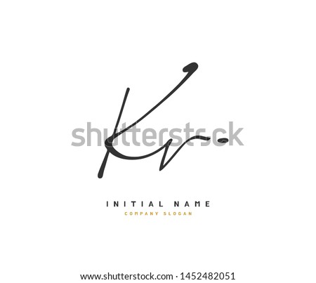 K V KV Beauty vector initial logo, handwriting logo of initial signature, wedding, fashion, jewerly, boutique, floral and botanical with creative template for any company or business. Stock fotó © 