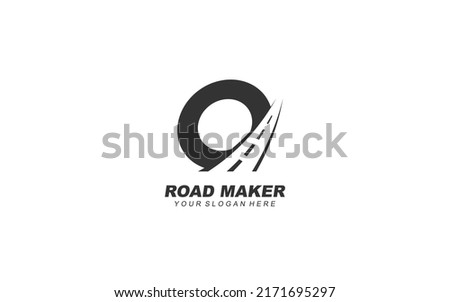O asphalt logo design inspiration. Vector letter template design for brand. Foto stock © 