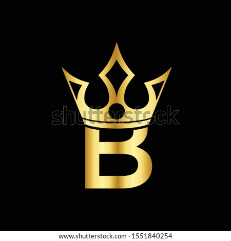
Gold Icon Letter B Logo. Crown of kings and queens with the logo icon letter B. Initial Letter B Design Vector Luxury Golden Stock fotó © 