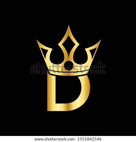 
Golden Icon Letter D Logo. The crown of the king and queen with the logo icon letter D. Initial Letter D Design Vector Luxury Golden Stock fotó © 