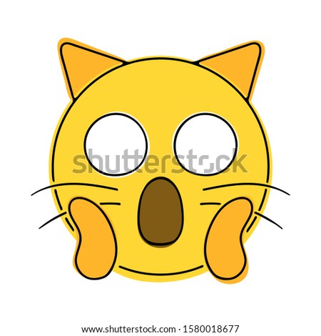 Weary Cat Face. Hand drawn emoji