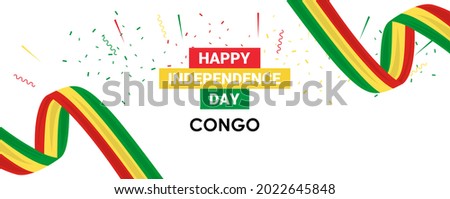 vector illustration of 15th August Republic of the Congo Happy Independence Day. Web header or banner design with stylish text 15th August and Abstract ornament Background.