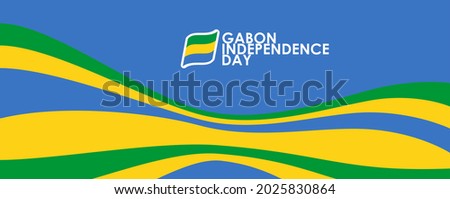 vector illustration of 17th August Gabon Happy Independence Day. Web header or banner design with stylish text 17th August and Abstract ornament Background.