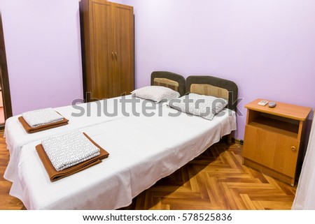 Similar – Image, Stock Photo Hotel room low budget