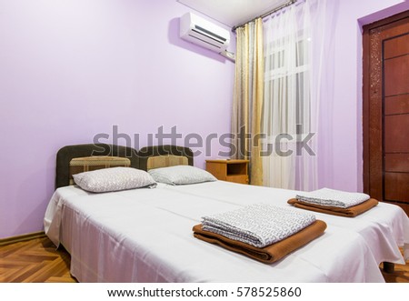 Similar – Image, Stock Photo Hotel room low budget