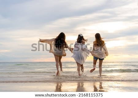 Similar – Image, Stock Photo Female tourist seaside