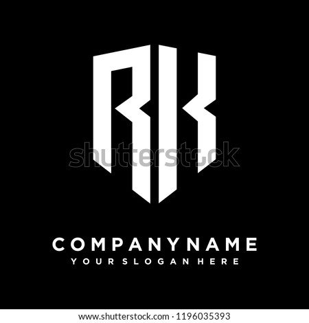 Abstract letter RK shield logo design template Stok fotoğraf © 