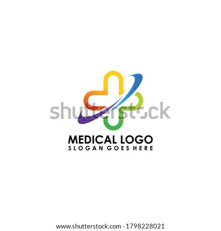 Medical pharmacy logo design template vector.