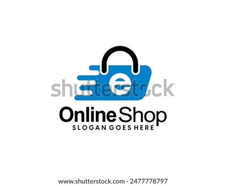 Supermarket logo template concept, design online shop logo collection