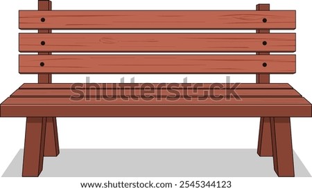 Bench Vector, wooden bench design, park bench, sitting, wood, Empty bench illustration