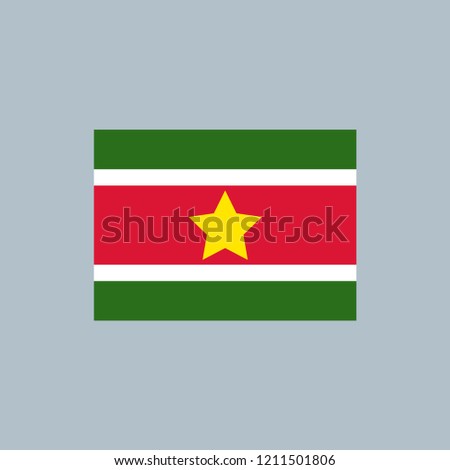 National flag of Suriname. Vector