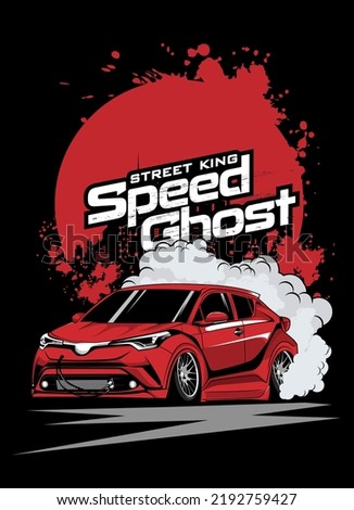 speed ghost, t-shirt design illustration