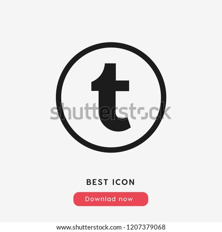 Tumblr vector icon. Social media symbol. Linear style sign for mobile concept and web design. Tumblr symbol illustration. Pixel vector graphics - Vector.