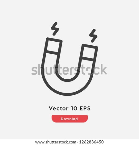 magnet icon vector. Linear style sign for mobile concept and web design. electromagnetic symbol illustration. Pixel vector graphics - Vector.