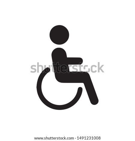 wheelchair icon vector. Linear style sign for mobile concept and web design. handicapped patient symbol illustration. Pixel vector graphics - Vector.