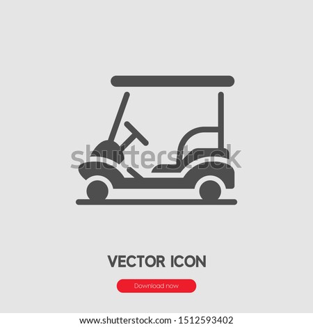 Golf cart icon vector. Golf car symbol. Linear style sign for mobile concept and web design. Golf cart symbol illustration. Pixel vector graphics - Vector.