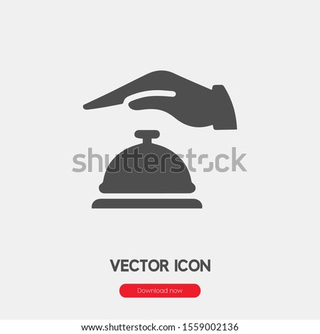 hotel bell icon vector. Linear style sign for mobile concept and web design. hotel bell symbol illustration. Pixel vector graphics - Vector.