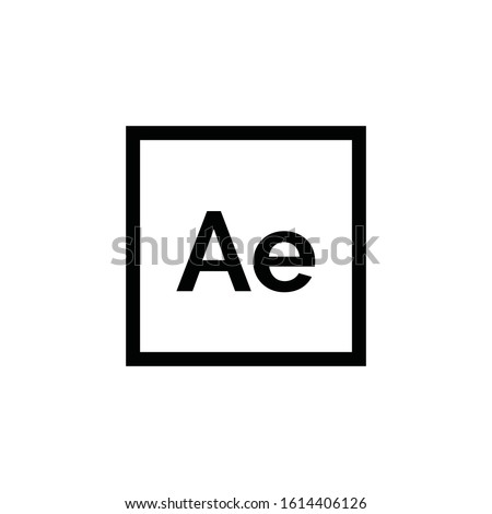 Adobe After Effects icon vector. Linear style sign for mobile concept and web design. Ae symbol illustration. Pixel vector graphics - Vector.