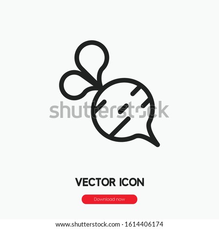 beet icon vector. Linear style sign for mobile concept and web design. beet symbol illustration. Pixel vector graphics - Vector.