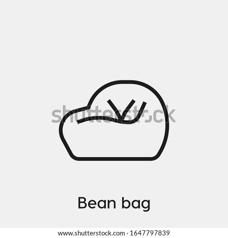 bean bag chair icon vector. Linear style sign for mobile concept and web design. bean bag symbol illustration. Pixel vector graphics - Vector.