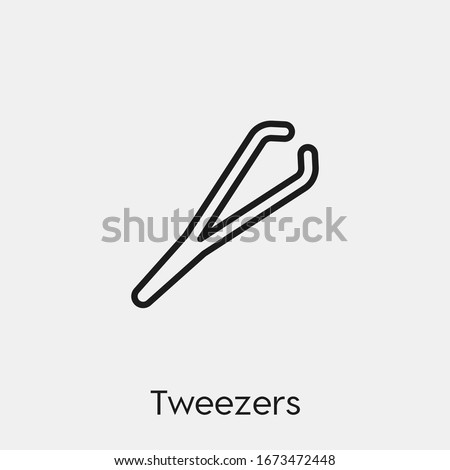 tweezers icon vector. Linear style sign for mobile concept and web design. tweezers symbol illustration. Pixel vector graphics - Vector.