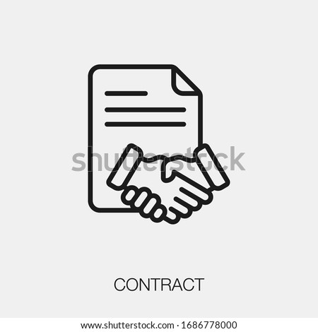 contract icon vector. Linear style sign for mobile concept and web design. contract symbol illustration. Pixel vector graphics - Vector.