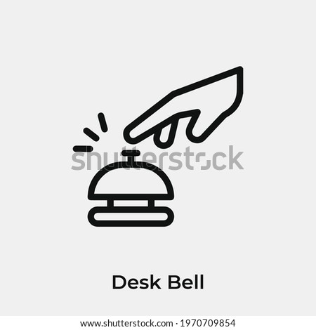 desk bell icon vector. Linear style sign for mobile concept and web design. desk bell symbol illustration. Pixel vector graphics - Vector.