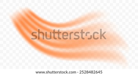 Propagation of heat waves from a heating device or air conditioner. Realistic 3d vector illustration isolated on transparent background.