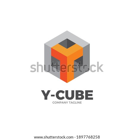 vector illustration of letter Y 3d style and cube shape, multipurpose logo design 