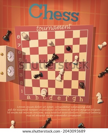 Chess tournament  poster vector illustration