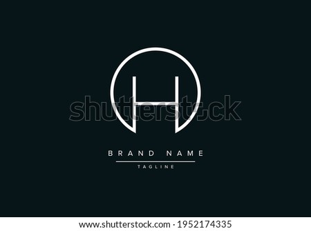 Monogram letter logo icon HO or OH Stock fotó © 