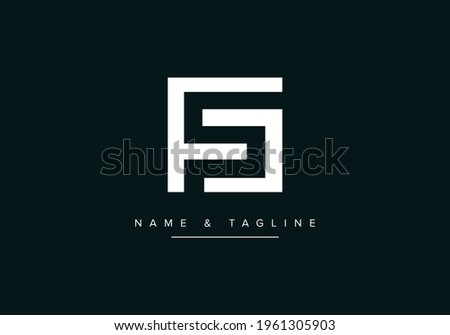 Abstract Alphabet letter Logo icon SF or FS Imagine de stoc © 