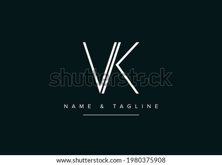 Alphabet letters monogram logo VK or KV