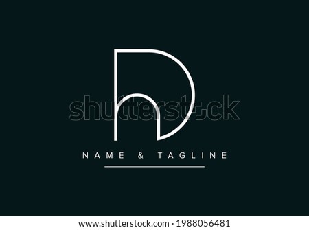 DH or HD Abstract initial monogram letter alphabet logo