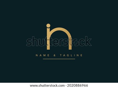 Alphabet letters monogram logo NI or IN Stok fotoğraf © 