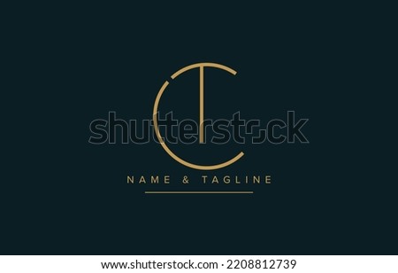 CT or TC Abstract initial monogram letter alphabet logo