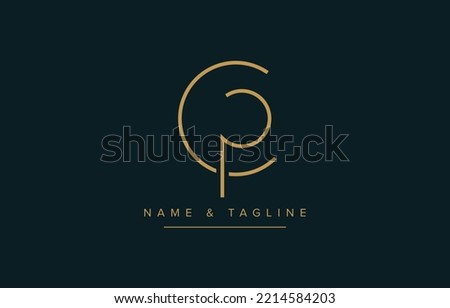 CP or PC Abstract initial monogram letter alphabet logo