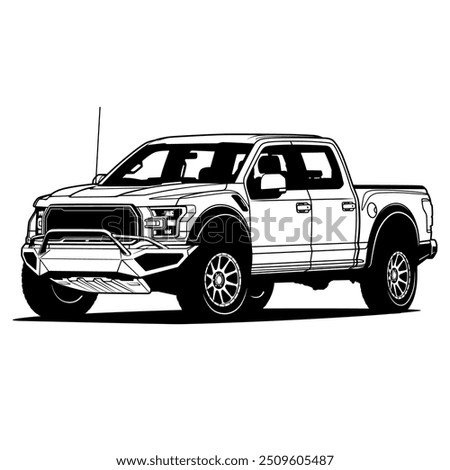 Black And White Car Vector Illustration For Conceptual Design. Separated layers, easy to edit in your vector supported software.