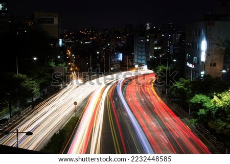 Similar – Image, Stock Photo highway, long term exposure