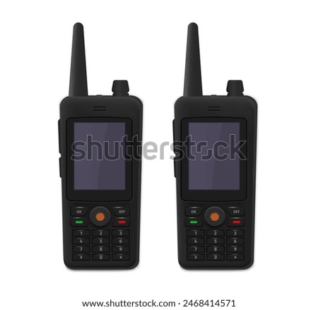 realistic vector design set of walkie talkie