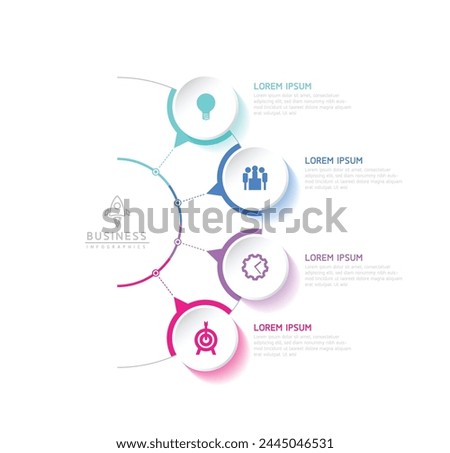 Vector infographic business presentation template with circular interconnection with 4 options.