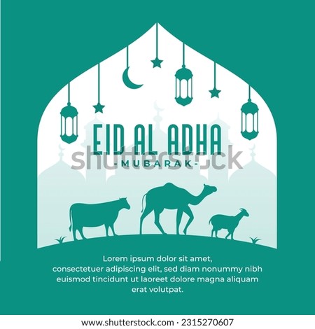 Flat eid al adha mubarak for social media post design Imagine de stoc © 