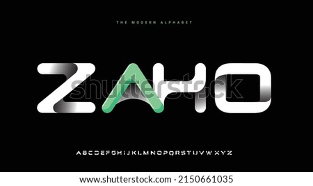 Vector of paper folding font alphabet, alphabet letters and numbers Foto stock © 