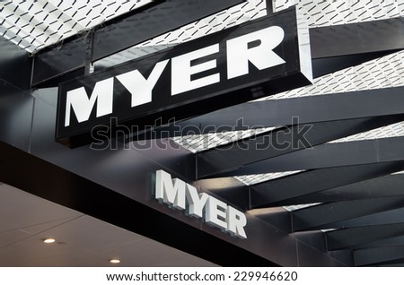 MELBOURNE, AUSTRALIA - November 4, 2014: Melbourne Bourke Street store of the Australian Myer department store chain. This store opened in 1914.